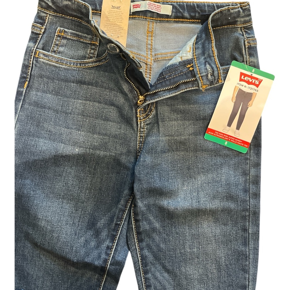 LEVI'S Kids Jeans 720 High Rise Super Skinny Girl's Jeans Size 8 NEW WITH TAGS